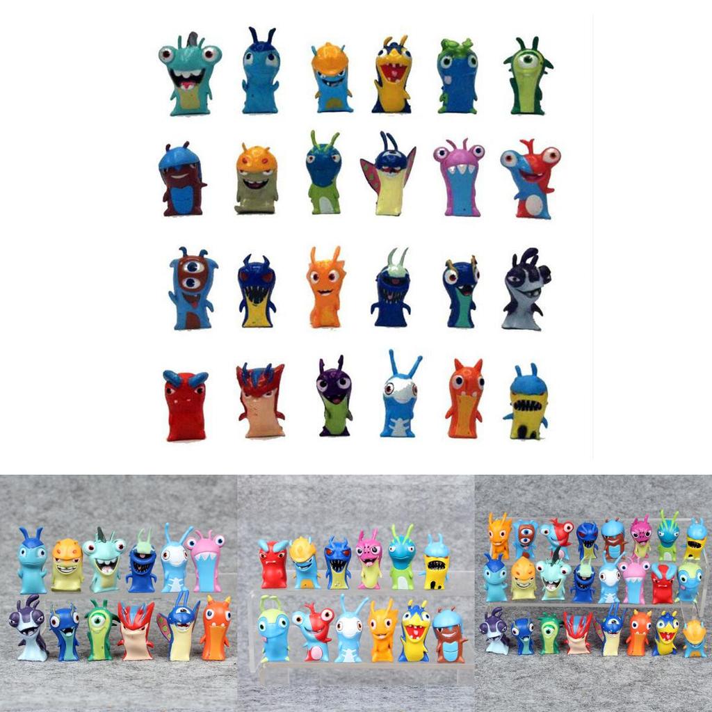 Lot Of 24 Premium Slugterra Action Figures Pvc Toys Featuring Burpy And Bludgeon Slugs Gift Set