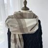 Plaid Scarf Women's New Autumn and Winter Fashion Imitation Cashmere Fringed Shawl Warm and Thickened Scarf Windproof, Warm & Decorative