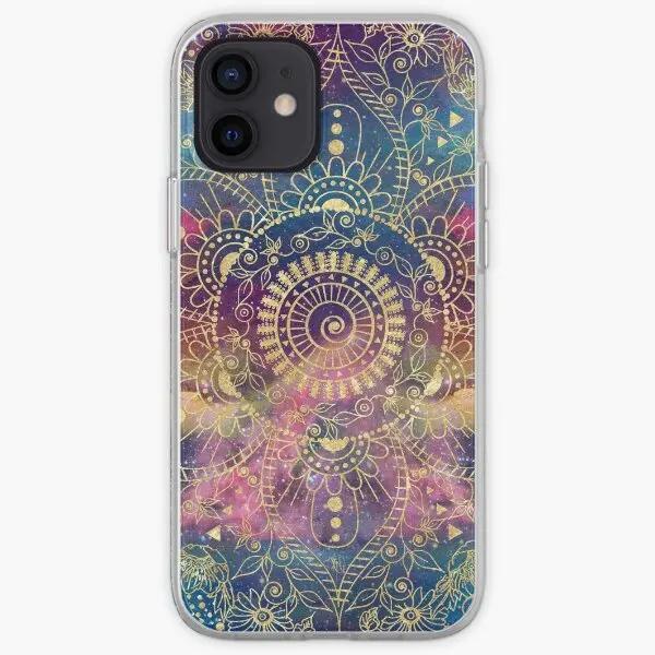 

Gold Mandala Watercolor Colorful Nebula Phone Case Customizable for iPhone 6 6S 7 8 Plus 11 12 13 14 Pro Max Mini X XS XR Max iPhone 13 Pro