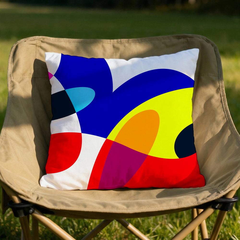 1Abstract Curve Colors Cushion Cover Soft Reversible  Durable Pillow Cover  MultiScene Use for Home  Car Daily Comfort