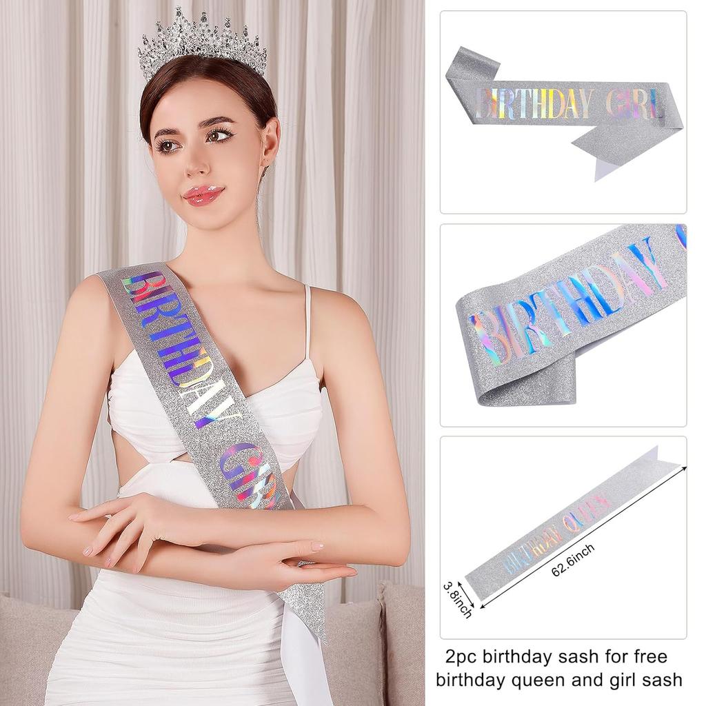 Tiara for Women, Crystal Queen Crowns, Rhinestone Princess Tiaras, Royal Hair Accessories Perfect for Birthday Decorations, Wedding Brides, and