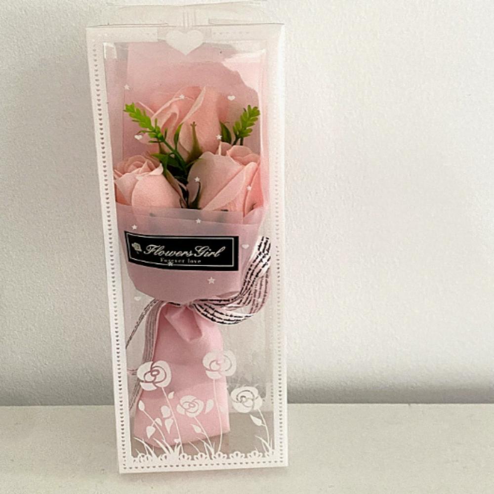 Mother's Day Valentine's Day Gift Soap Flower 3 Heads Artificial Rose Bouquet Artificial Flowers