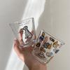 Japanese-Style Small Wine Glass, Niche Ins Cartoon Repair Hook Glass, High Temperature Resistant Small Wine Cup, Coffee Cup, Gift Box.