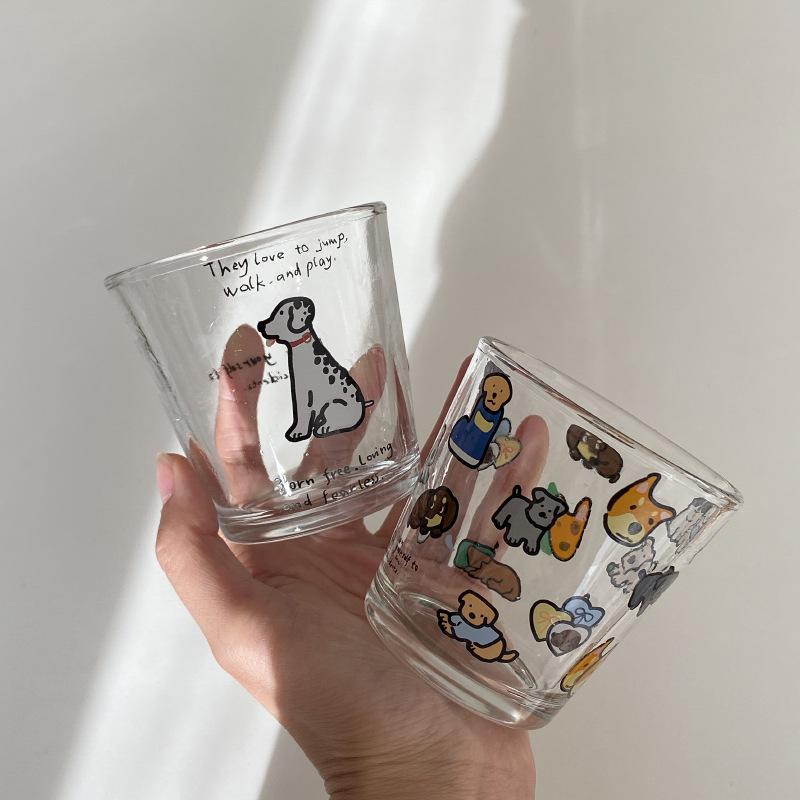 Japanese-Style Small Wine Glass, Niche Ins Cartoon Repair Hook Glass, High Temperature Resistant Small Wine Cup, Coffee Cup, Gift Box.