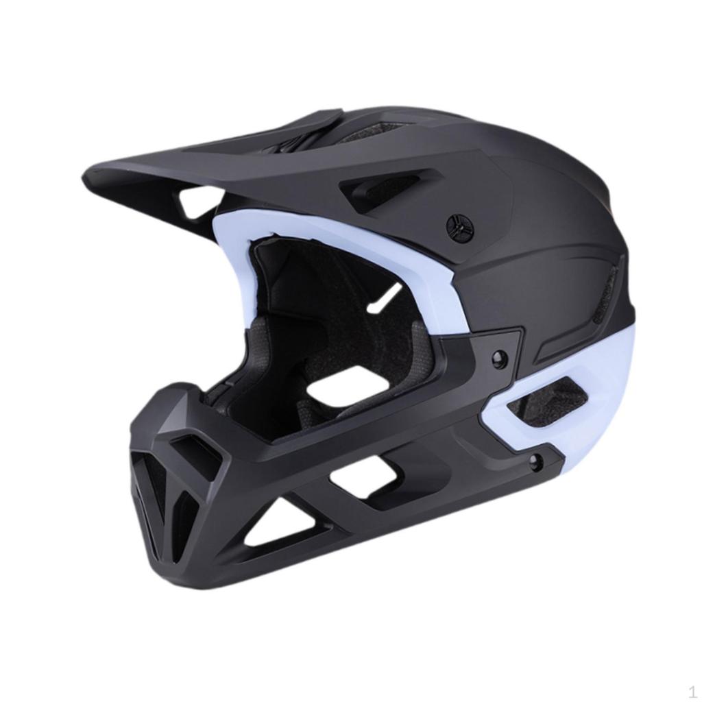 Adjustable Full Face Bicycle Helmet with Sun Protection for Outdoor Activities