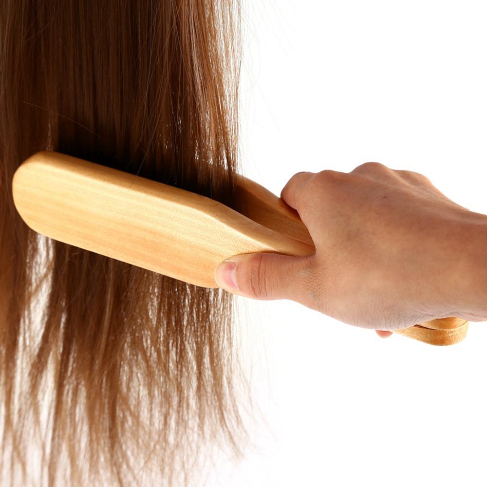 Anti-Static Double Brushes Comb Double Sided Wooden Hair Straightening Brush Home Salon