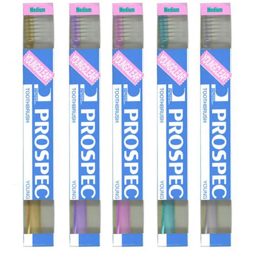 

Prospec Young Toothbrush, 20-Pack, Clear, Medium Bristles