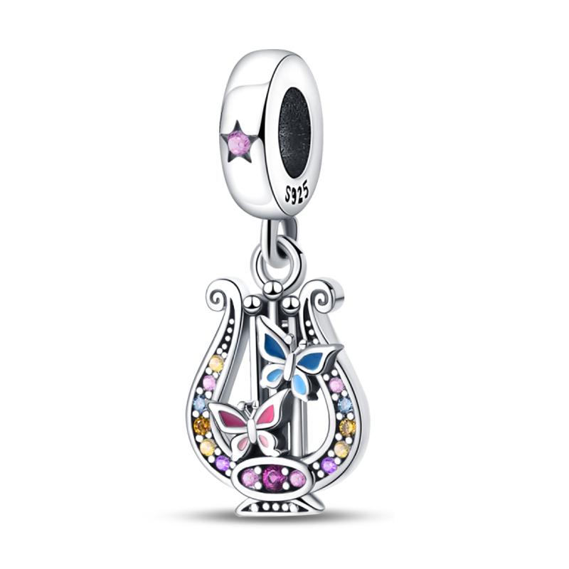 Piano Harp Violin Mike Headset Notescopper Music Series Charms Beads Fit Pan Original Bracelets Diy Fine Jewelry Gifts
