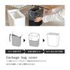 ASVEL 9.5L Rectangular Trash Can with Concealed Bag, Simple Design, Slim, Space-Saving, 15.5cm Wide, Double-Layered, for Living Room, Bedroom, Toilet,