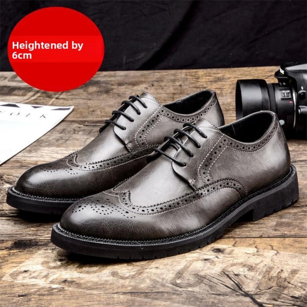 

Мужские кожаные туфли для платья, деловые, формальные, броги, оксфорды со скрытым увеличением роста для свадьбы 44