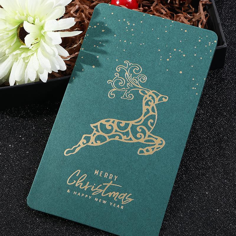 Creative Green Retro Hot Stamped Christmas Greeting Card with Envelope