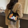 Trendy Midi Bucket Bag Chic Aesthetic Design Soft Canvas For Everyday Style