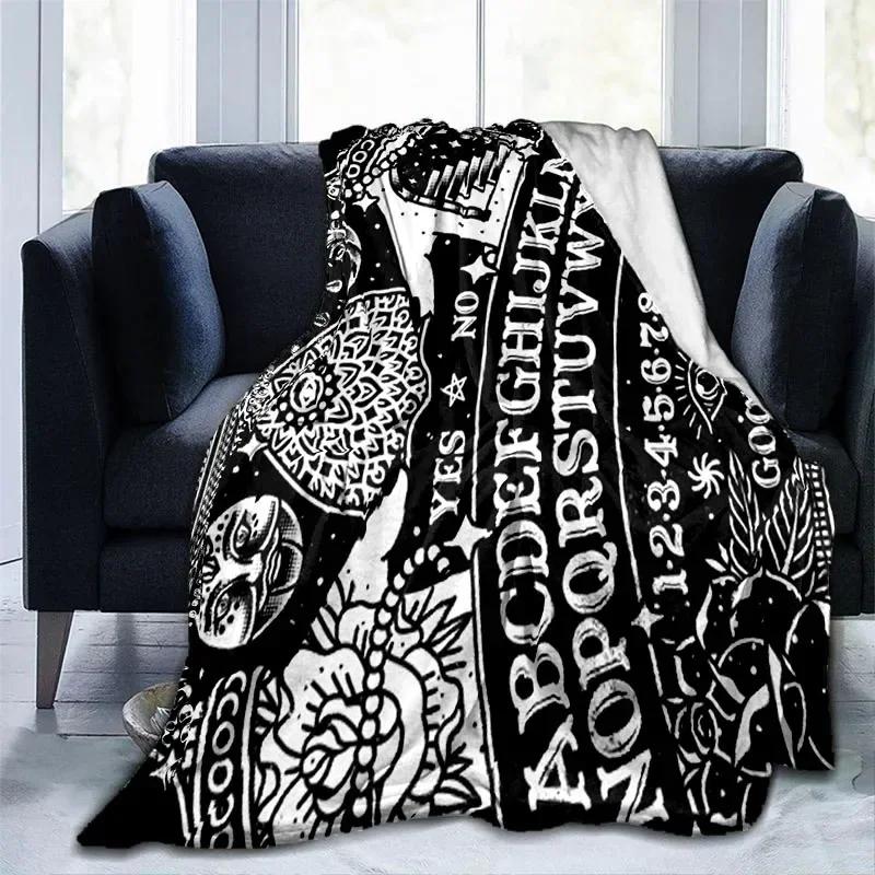 Cat Skulls Board Throw Blanket Witchy Premium Blanket Gothic Home Decor Goth Blanket Halloween Decor Witchcraft Blanket