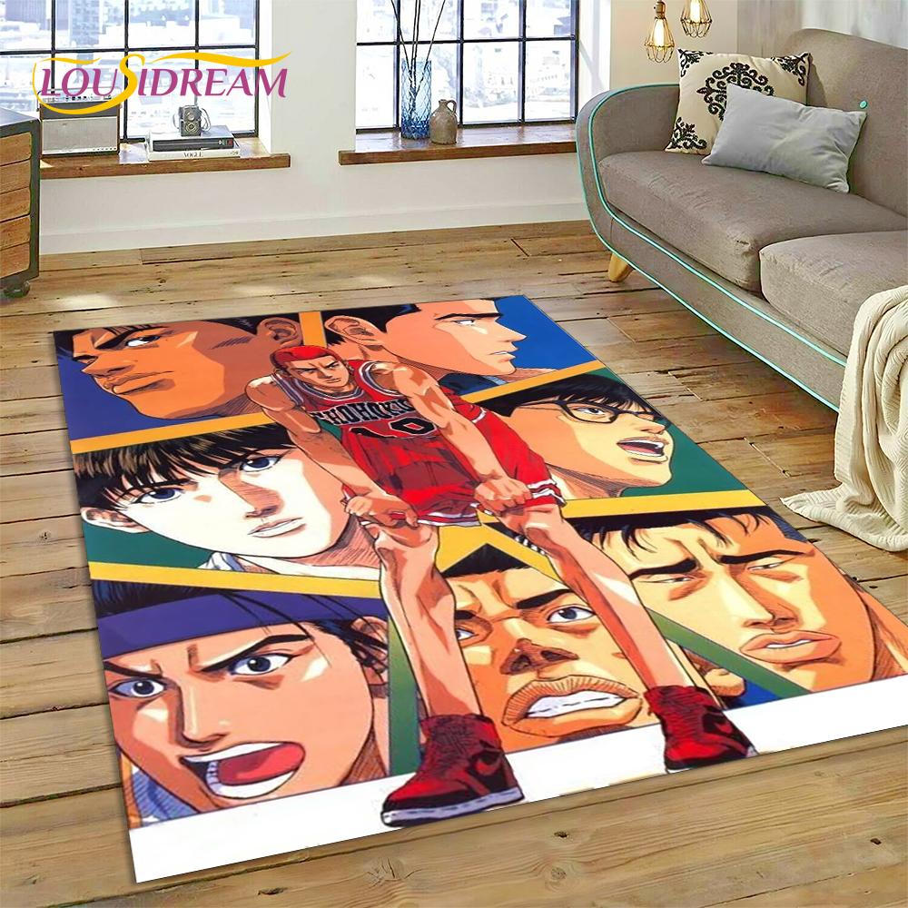 Cartoon Slam Dunk Basketball Anime Rug Carpet for Living Room Bedroom Home Decor,Floor Mat Non-slip Decoration for Sofa Doormat