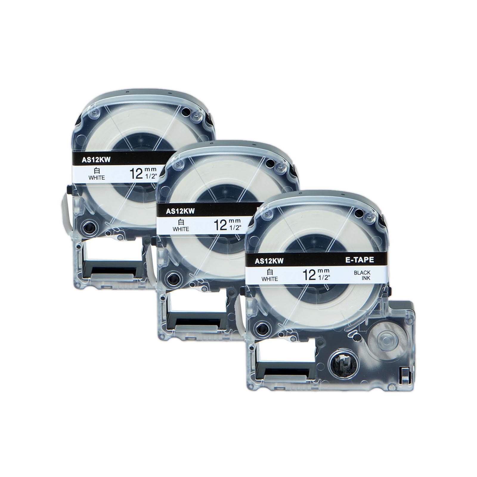 

3/5/10PCS 9-24mm Standard Label Tapes Compatible for Epson LC-4WBN AS12KW Black on White Ribbon Label For KingJim SR230C SR3900 (as the picture,9mm)