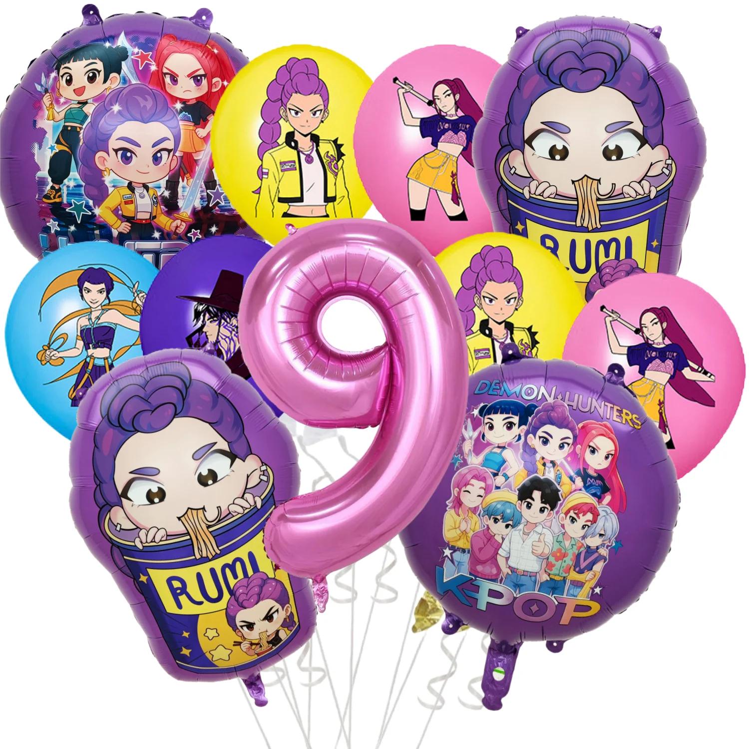 

1 набір Kpop Тема Мисливців на Демонів Алюмінієва Фольга Латексна Кулька Дитяча Прикраса на День Народження Аніме Kpop Аніме Вечірка Приладдя Подарунки 40inch