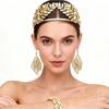 Wedding Crown Pearls Leaf Designs Comfortable Metal Headpiece For Bride Sustainable Party Accessory