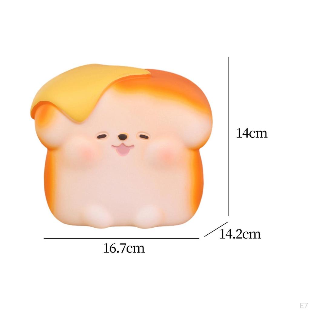 Bread Puppy Money Bank Animal Sculpture Art Doggy Figurine Little Dog Statue for Bookshelf Living