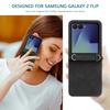 For Samsung Galaxy Z Flip7 5G Case Imprinted Design PU Leather + PC Folding Phone Cover