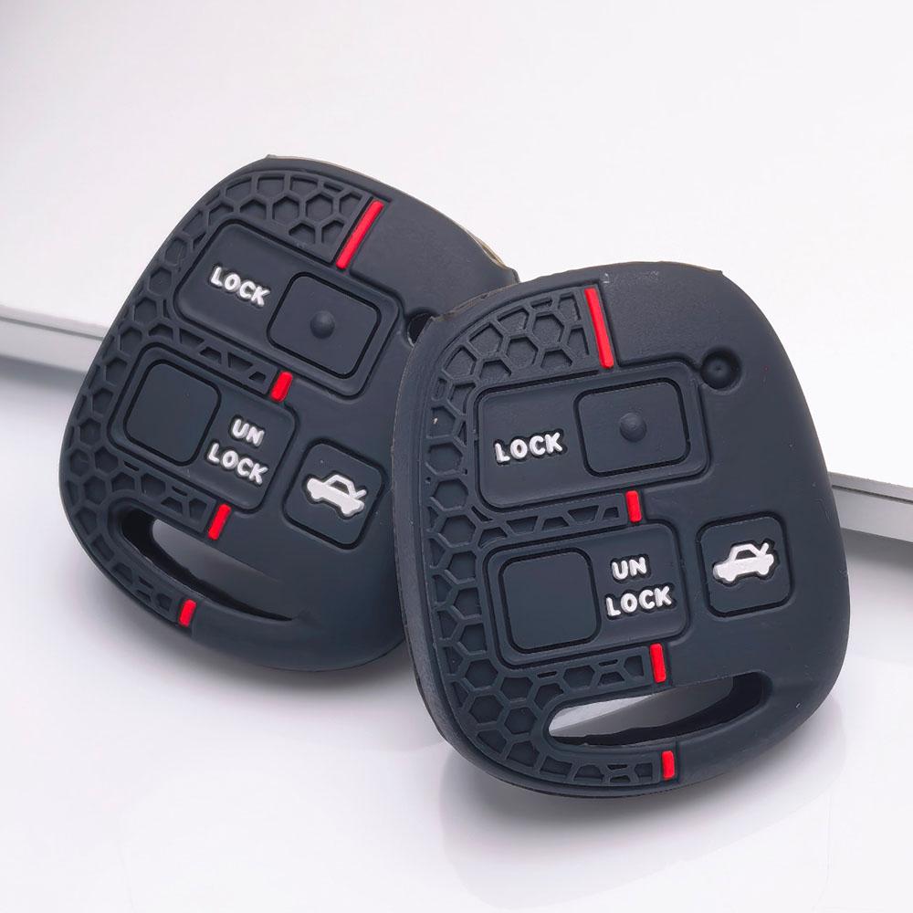 Silicone Key Fob Cover Fit for Toyota Camry Corolla RAV4 Highlander Matrix Sequoia Sienna Tacoma Tundra This Soft, Fits Toyota Camry Corolla RAV4