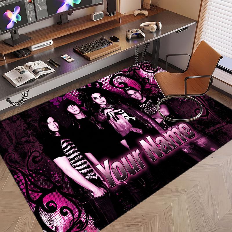 Custom Name Crystal Velvet Rug,Tokio Hotel Comfortable Anti Slip Floor Mat For Room Decoration
