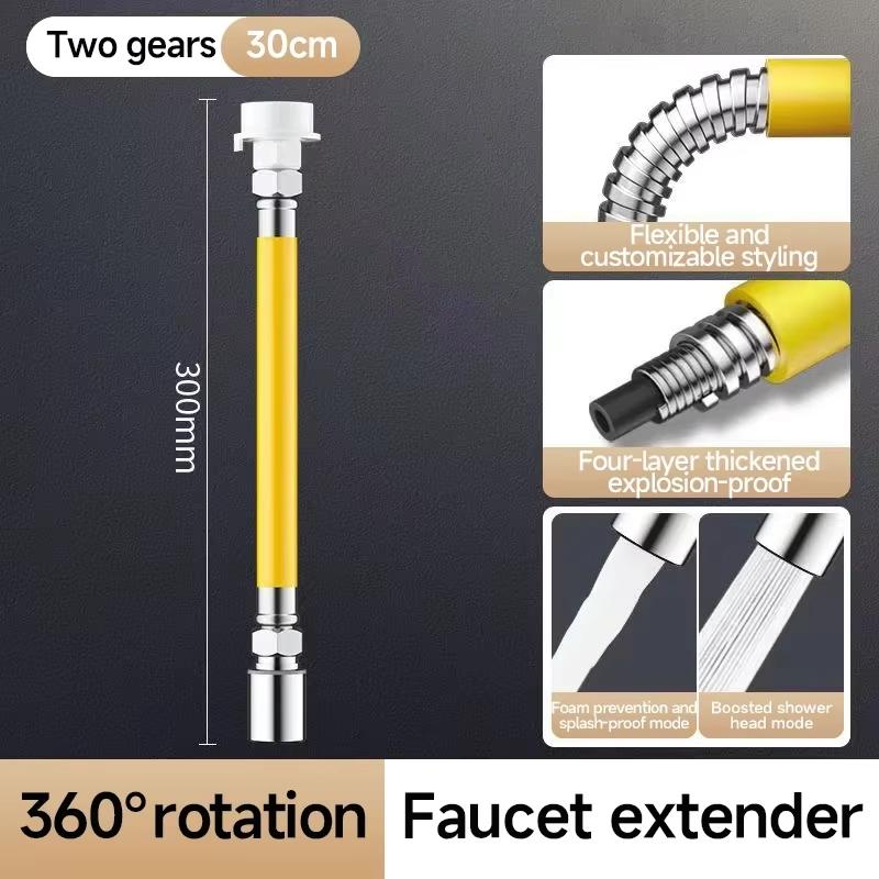 2 Tryby Przedłużka Przedłużacz Baterii Łazienkowy Regulowany Swobodnie Wyginany Odporny na Zachlapania Uniwersalny Adapter Rurki Przedłużającej 360 Stopni Kuchnia