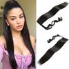 Natural Synthetic Extension Ponytail Hair Clip In Hairpiece Black Wrap Around Pigtail Blonde Pony Tail Hairstyle