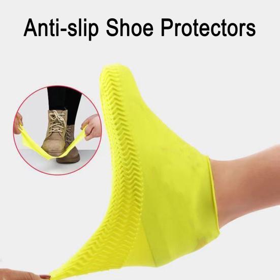 1 Pair Rain Boot Cover Waterproof Silicone Shoe Covers Anti-Slip Elastic Overshoes Thickened Rainproof Shoe Protectors
