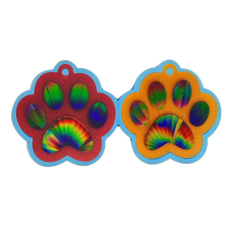 Light and Shadow Keychain Pendant Silicone Molds Cat Paw Holographic Earrings Mold DIY Ornaments Mould for Birthday Gift