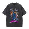 Jojo's Bizarre Adventure Stone Ocean 2026 Summer Vintage Washed Cotton T Shirt Oversized Streetwear Jolyne Cujoh Prison Mugshot