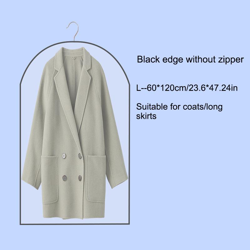 1Pcs Clothes Dust Cover White/Black Fully Enclosed Washable Dust Bag Peva Household Dust Cover With Zipper Coat Suit Cover
