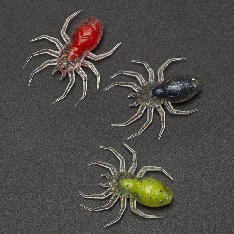 10 Pezzi Esche da Pesca Morbide Ragni Artificiali Esca da Pesca Swimbait Topwater Esca Galleggiante per Pesca all'Aperto