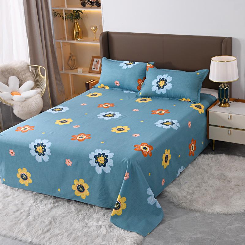 Double Person Cotton Bed Sheet for Summer - Skin-friendly, Student Dormitory Bedding