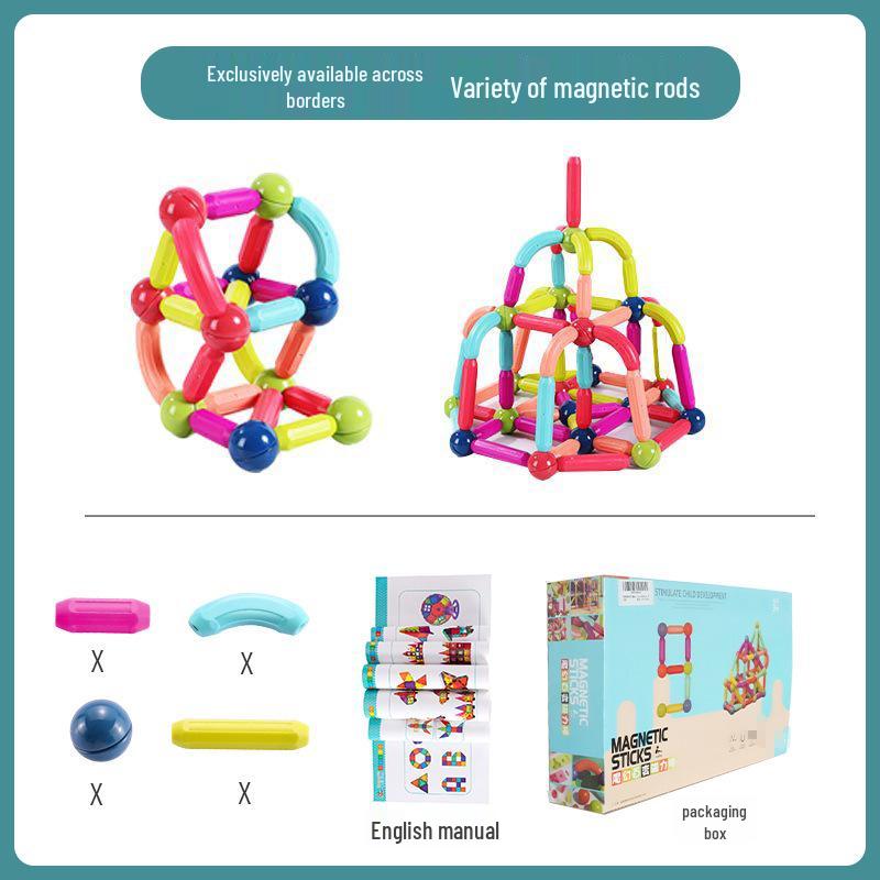 Stained Glass Magnetic Tile Building Blocks - Educational Toy for Developing Spatial Thinking