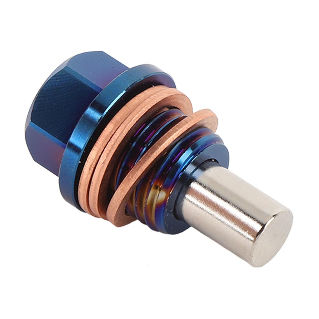 Magnetic Oil Drain Plug M14 X 1.5 Ti Alloy Engine Oil Sump Drain Nut Bolt with 3 Gaskets for Vehicle