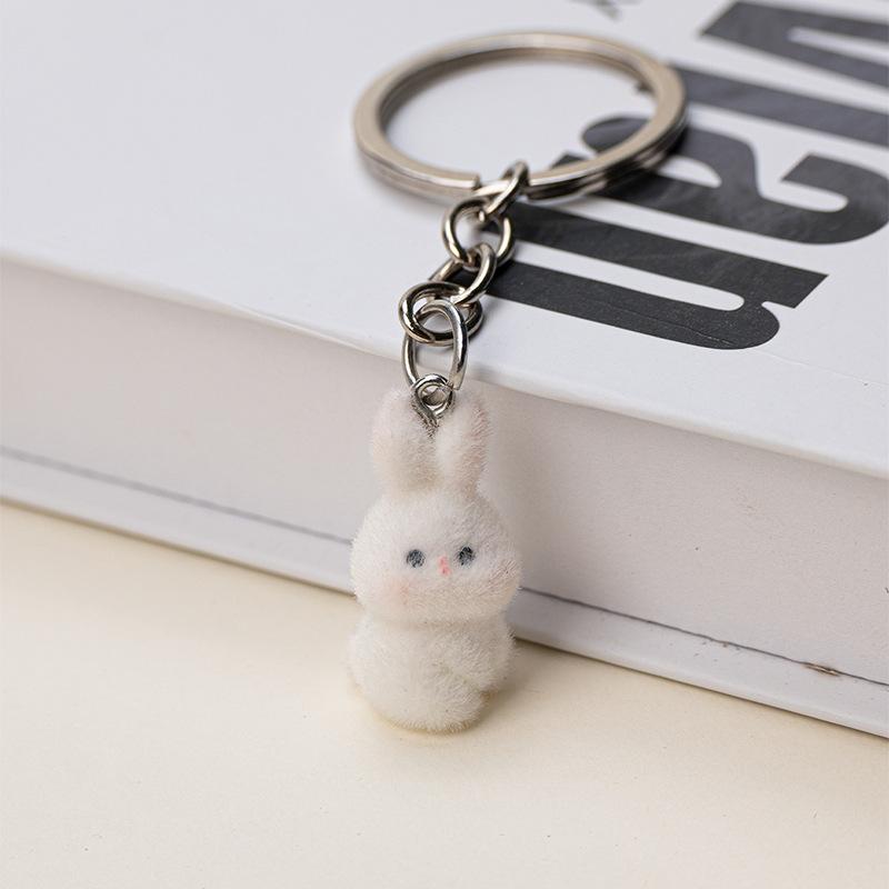Furry Kitten Keychain Handmade Y2k Women Fashion Acrylic Animal Plush Bead Keychain Bag Pendant Gift Keychain Accessories