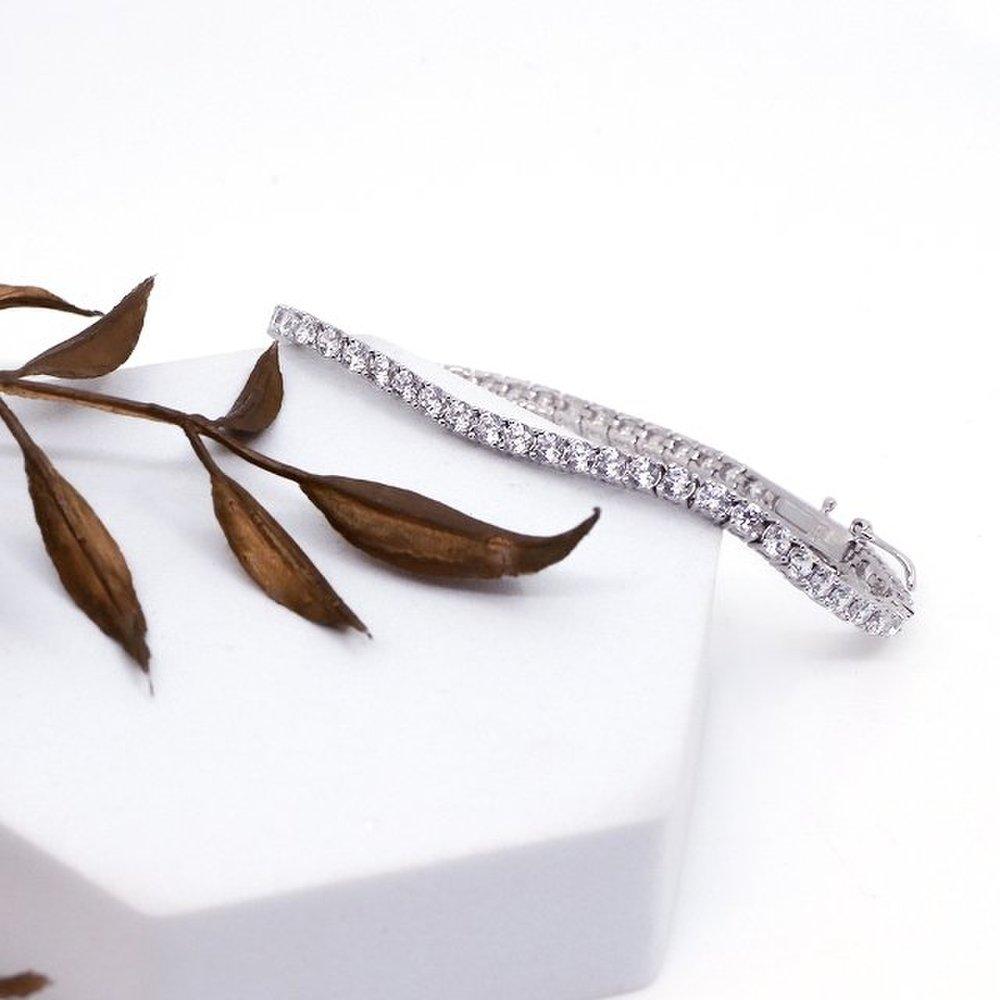 Opal 925Silver 3mm Cubic Tennis Bracelet Opgeb9102