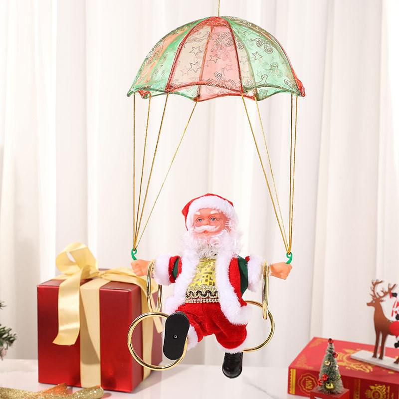 Electric Santa Claus Somersault Parachute Ornament with Music