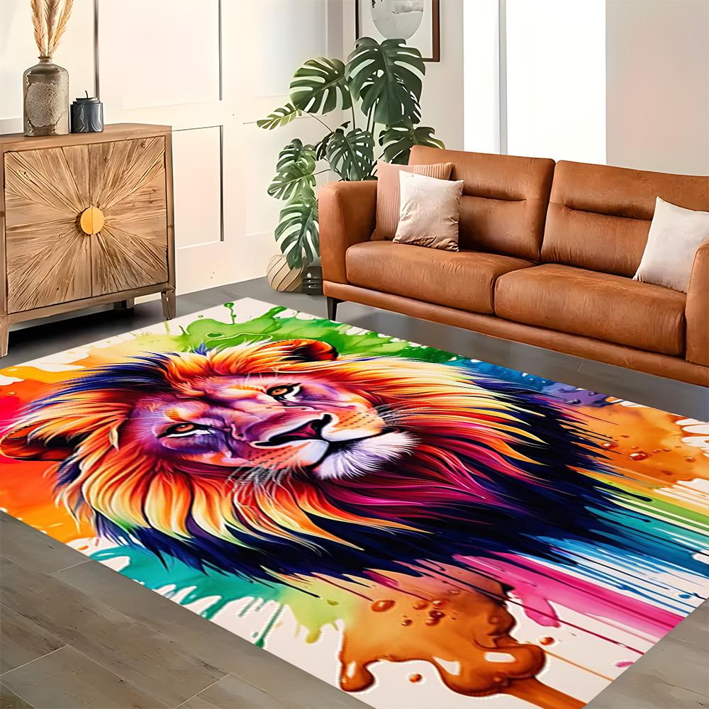 Lion Family In The Forest for Living Room Rug, BedRoom Rug, Study Room Rug, Hallway Decoration, Perfect for Home Decoration or Holiday Gifts