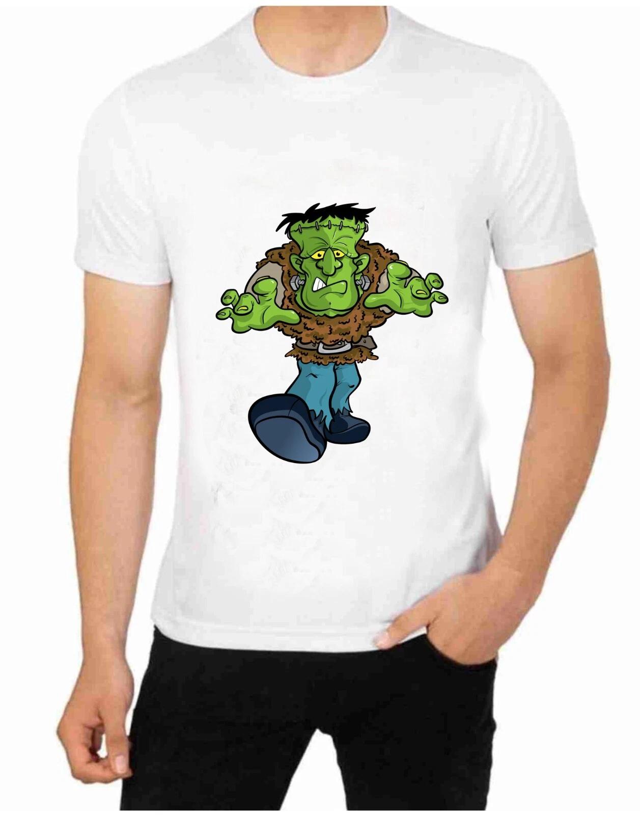 Halloween Frankenstein Scary Monster Horror Movie Art Cartoon T-Shirt 3XL
