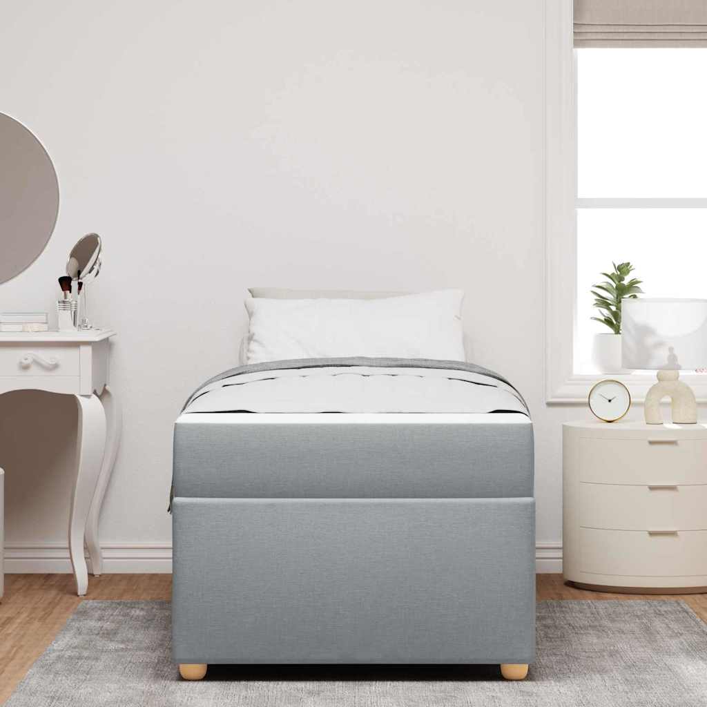 Bed Frame with Mattress Light Grey 80 x 200 cm Fabric