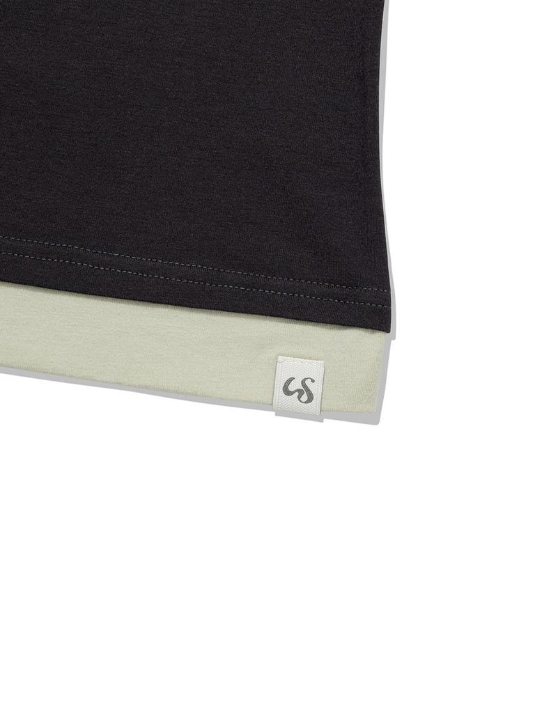Eogeulliswedou Button Contrast Off-Shoulder (Charcoal)