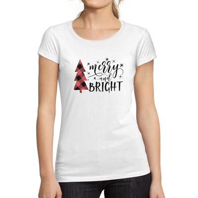 ®  - Women S Short Sleeved T-Shirt  Merry And Bright Christmas