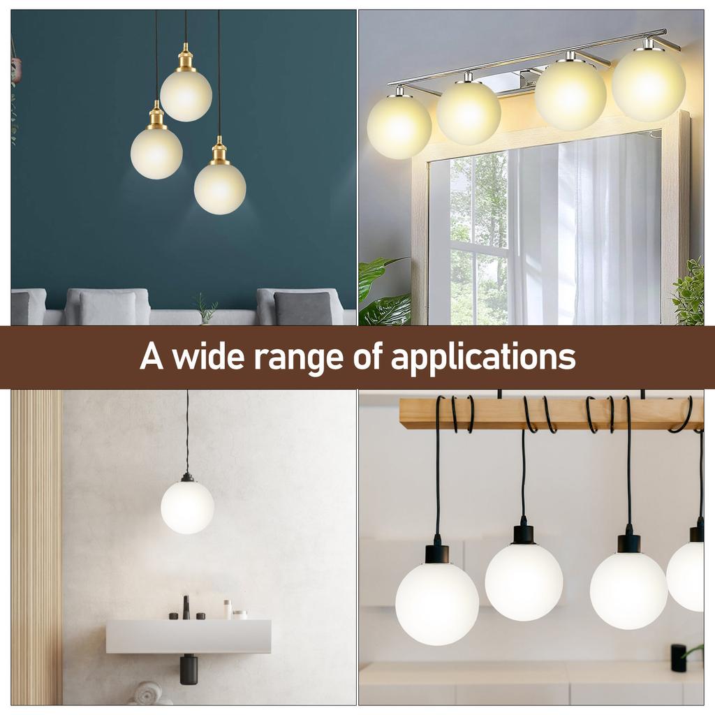 Acrylic Globe Light Cover 80Mm Diameter for Wall Lamp Post Fixture Replacement Frosted Lampshade Modern Decorative Shade Indoor