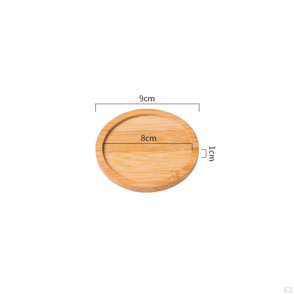 Pot Drainage Tray Multiple Shapes Bamboo Waterproof Round Plant Saucer for Indoor,