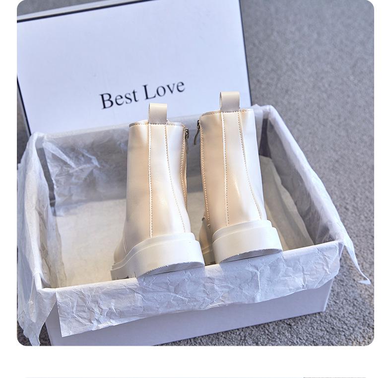 Koreanischer Stil Mädchen High-Top Martin Winterstiefel 2024: Samtgefütterte Kinder-Auftrittsschuhe