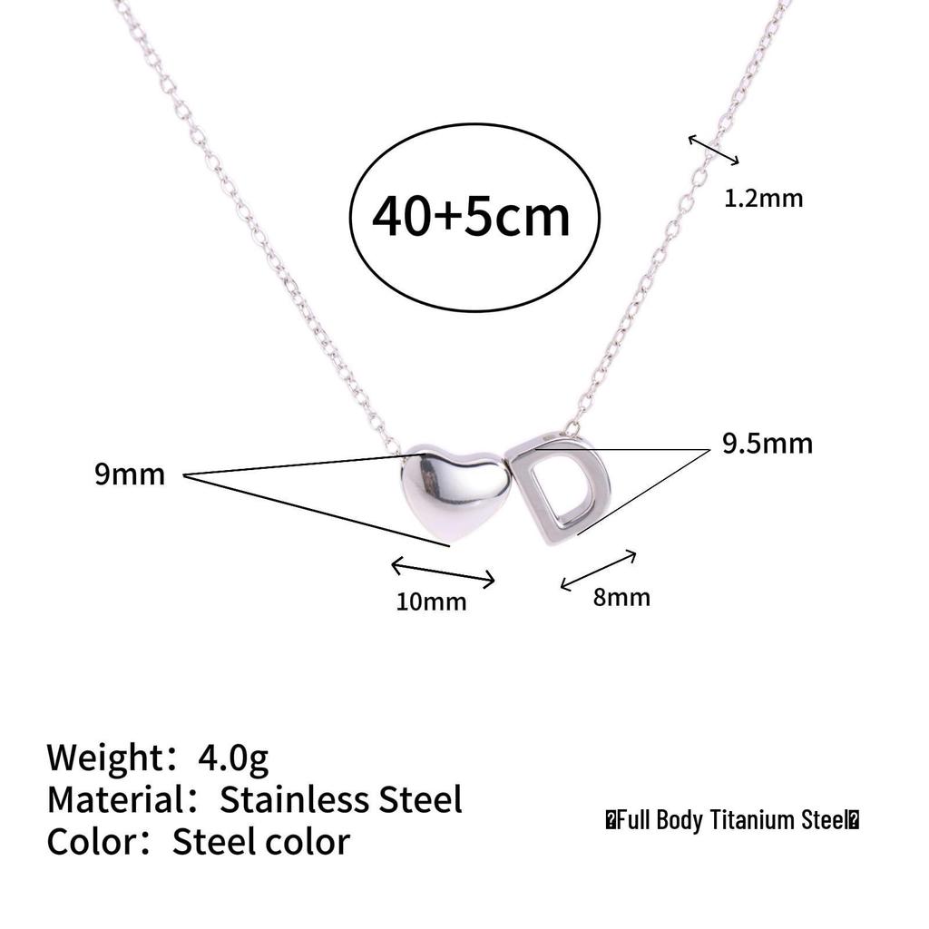 Herz Anhänger Halskette: 18K vergoldeter Edelstahl mit 26 englischen Buchstaben.