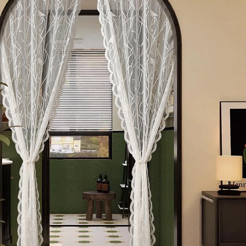 Door Curtain Princess Wind Dream Screen Curtain Balcony Living Room Study Dining Room White Window Screen Door Curtain Partition