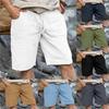 Men's Cotton-Linen Summer Breathable Drawstring Waistband Everyday Outdoor Straight-Leg Shorts
