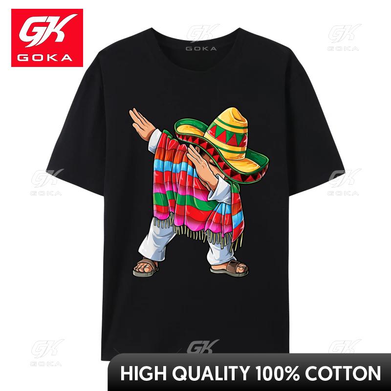 

Dabbing Mexican Poncho Cinco De Mayo Unisex Sombrero Dab Hot Sale Unisexs T Shirt Premium Cotton Family Tops Shirt Funny Unisex Tshirt 4XL